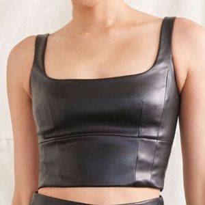 Faux Leather Crop Top